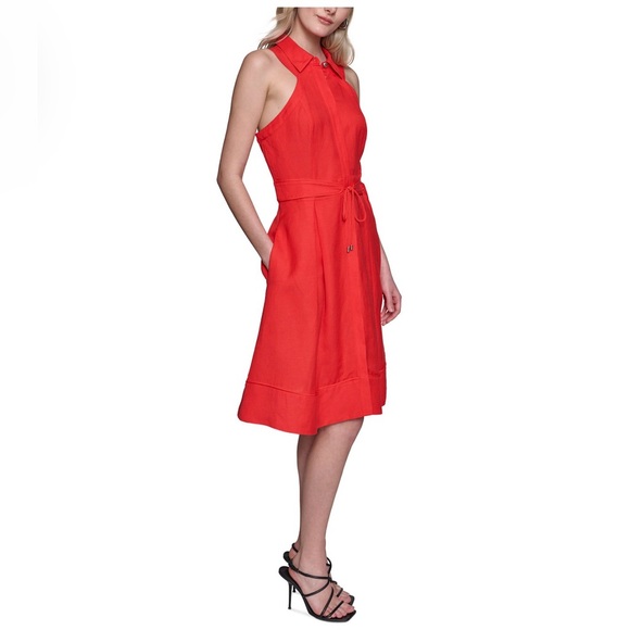 Karl Lagerfeld Paris Button-Front A-Line Dress - Picture 2 of 3